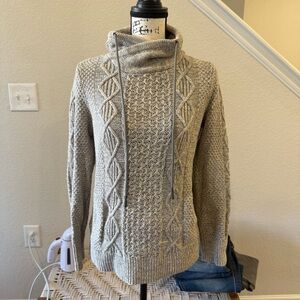 L.L. Bean Signature Cable Knit Funnel Neck Fisherman Sweater